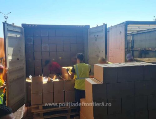 Peste 15 milioane de ţigarete, în valoare de aproximativ 4 milioane de euro, descoperite într-un container de către poliţiştii de frontieră
