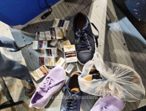 Ţigări de contrabandă ascunse în încălțăminte